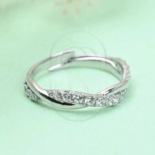 Twist Sterling Silver Adjustable Ring