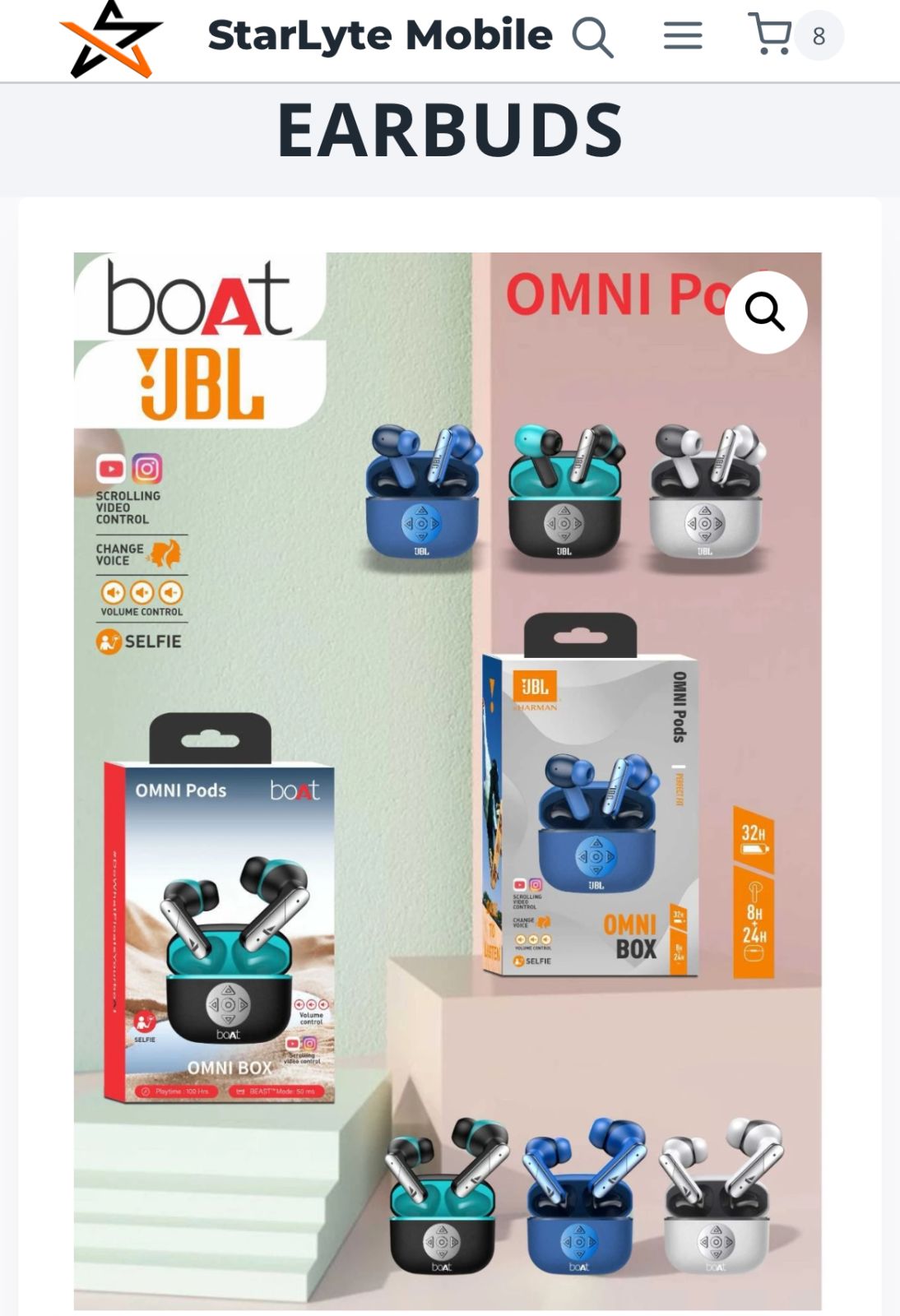 Omni Pods Earbuds With Controller