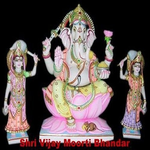 Marble Ridhi Sidhi Ganesh Statue