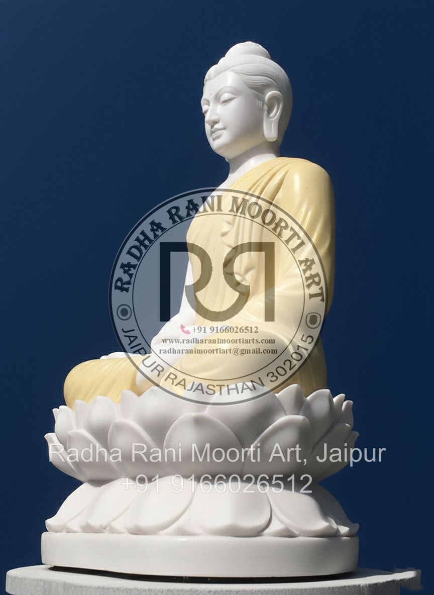 Marble White Gautam Buddha Statue