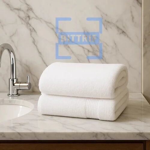Polyester Cotton White Hotel Towel