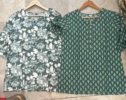 Printed Ladies Cotton Short Kurti