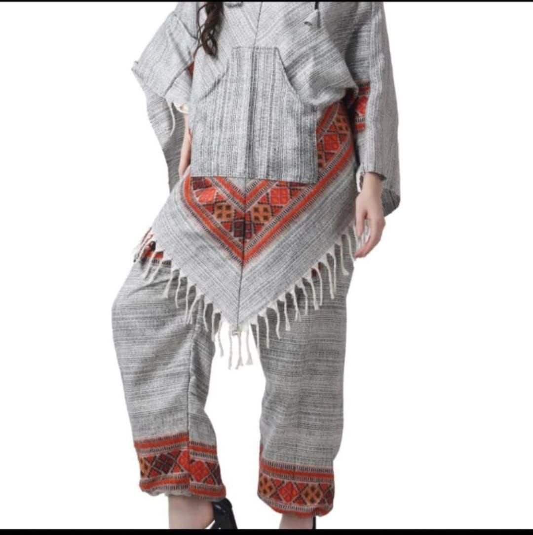 Woolen Himachli Design Poncha Pant Set