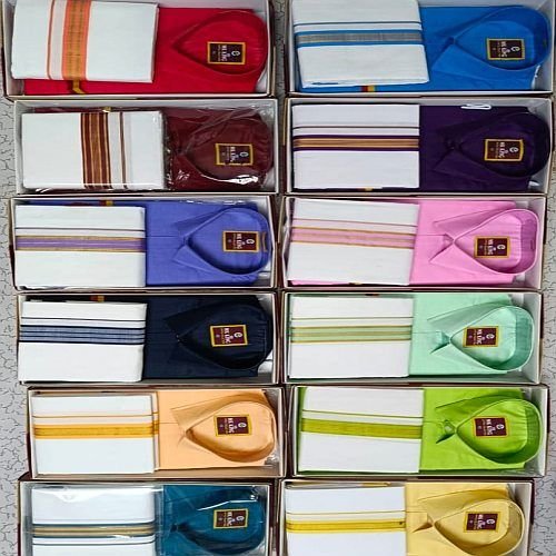 Festive Wear Multicolor Cotton Dhoti Shirt Set