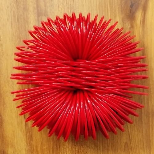 Bright Red Slim Glossy Plain Glass Bangles