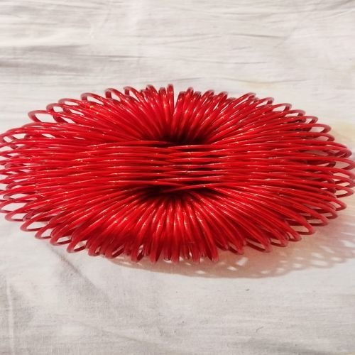 Deep Red Round Glossy Plain Glass Bangles
