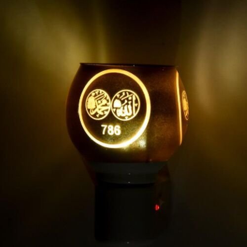 Dual Calligraphy 786 Ceramic Plug Night Lamp