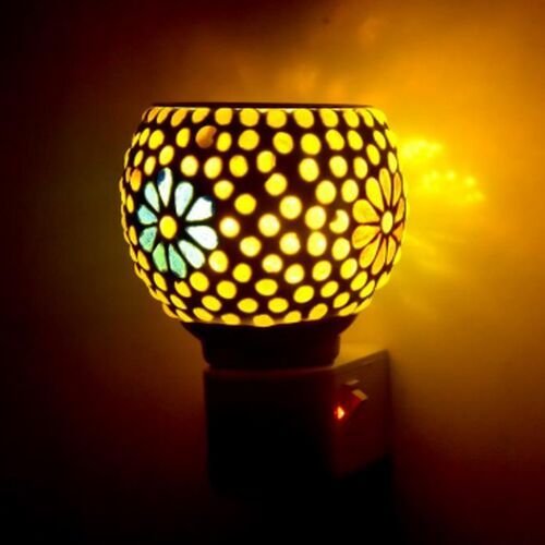 Polka Daisy Mosaic Ceramic Plug Night Lamp