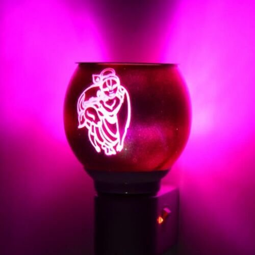 Radha Krishna Silhouette Ceramic Plug Night Lamp