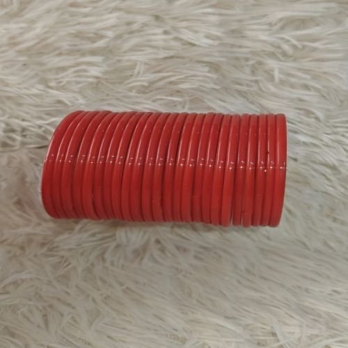 Red Smooth Glossy Plain Glass Bangles