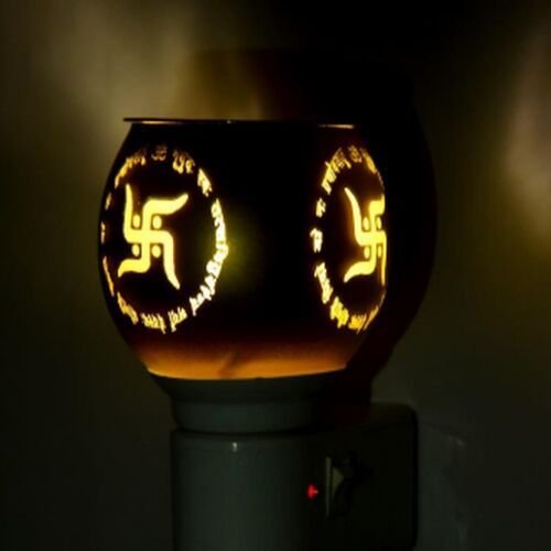 Sacred Swastik Symbol Ceramic Plug Night Lamp
