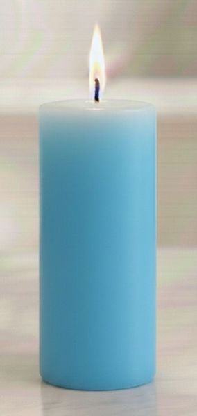 Light Blue Pillar Candle