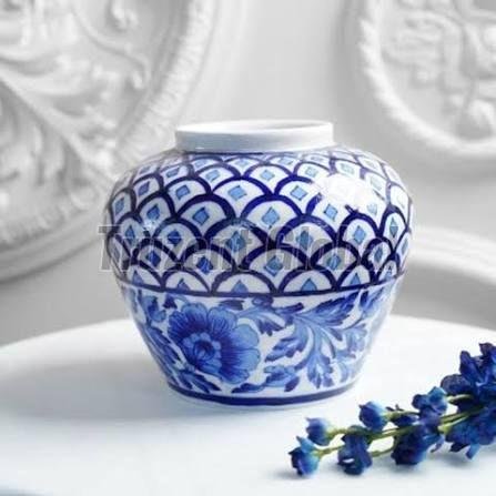 Floral Pattern Ceramic Decor Pot