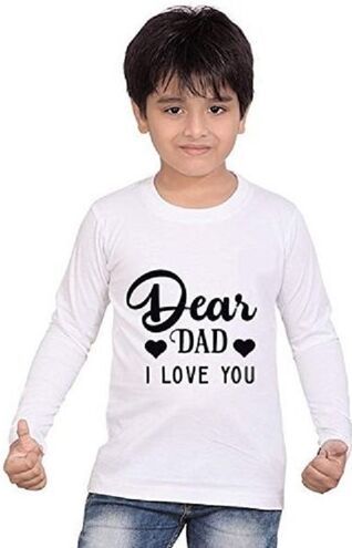 Boys White Quote Print T Shirt