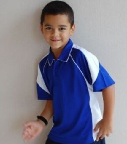 Boys Blue Contrast Panel Polo T Shirt
