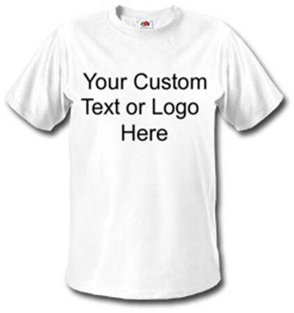 Mens White Text Logo Custom T Shirt