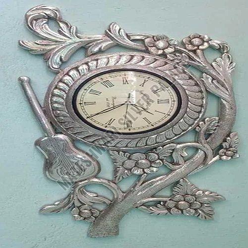 Silver Coated Wall Clock