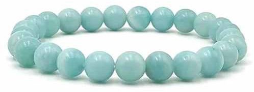 Aaa Round Natural Amazonite Beaded Bracelet