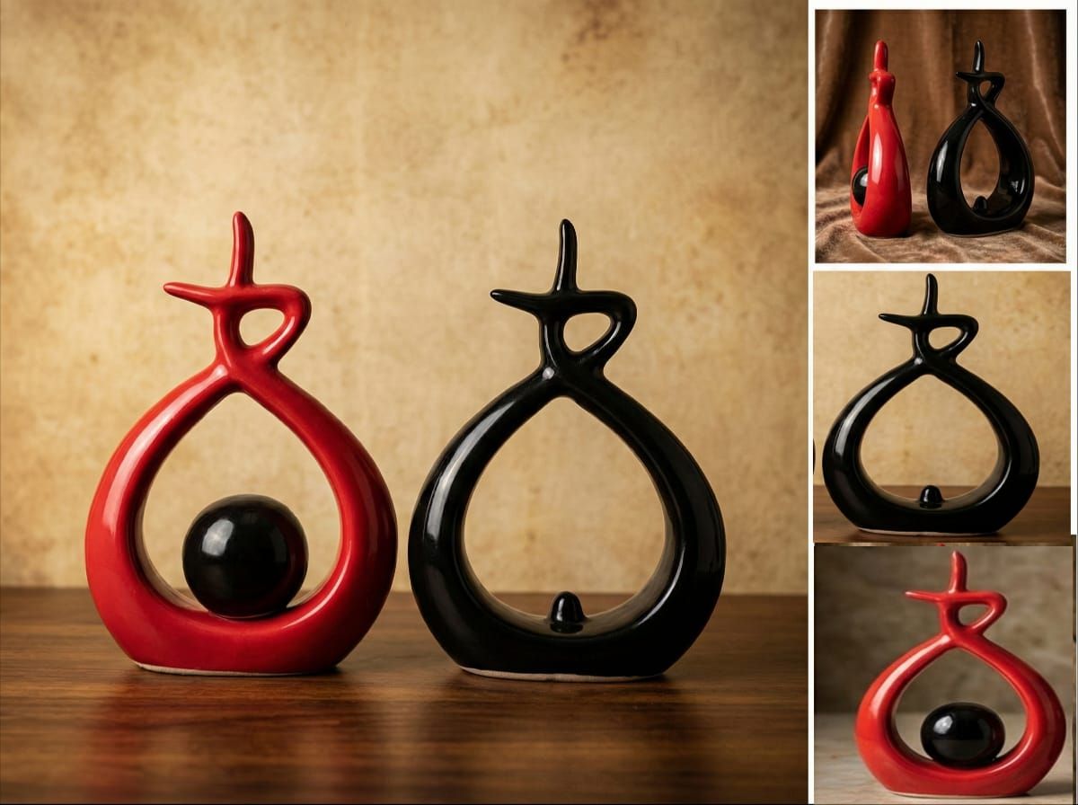 Abstract Couple Ceramic Decor Showpiece