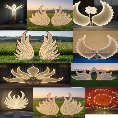 Artistic Wing Shape Decorative Light Sculpture
