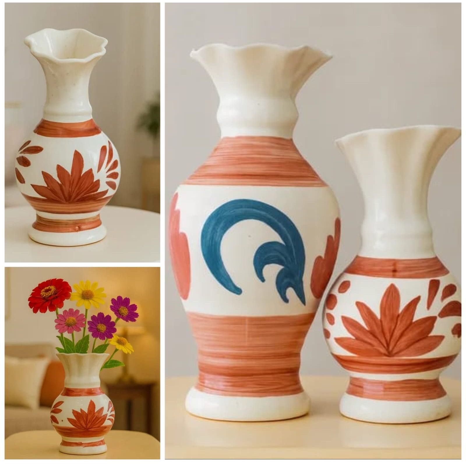 Hand-painted Ceramic Flower Vase Set