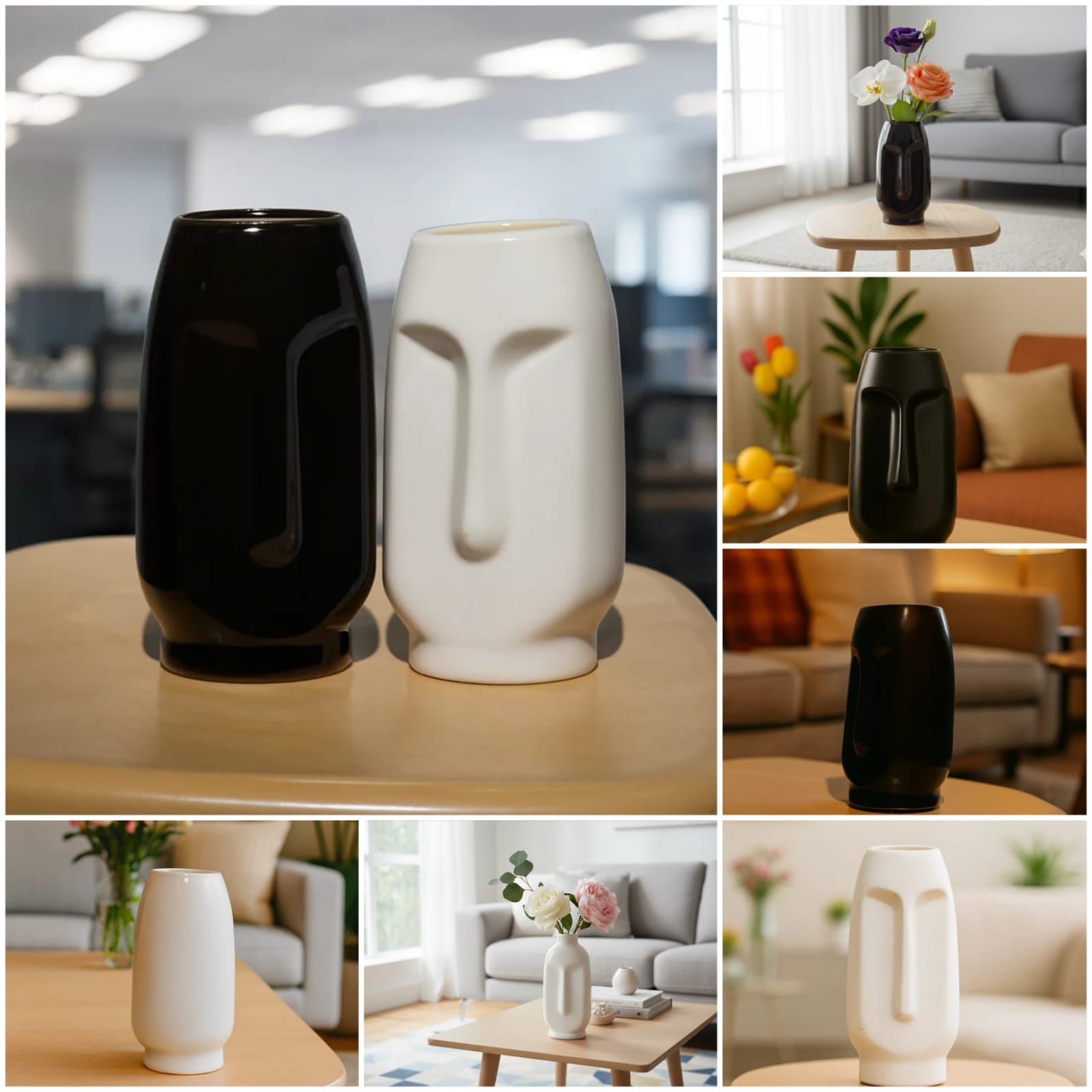 Ceramic Face Shaped Flower Vase