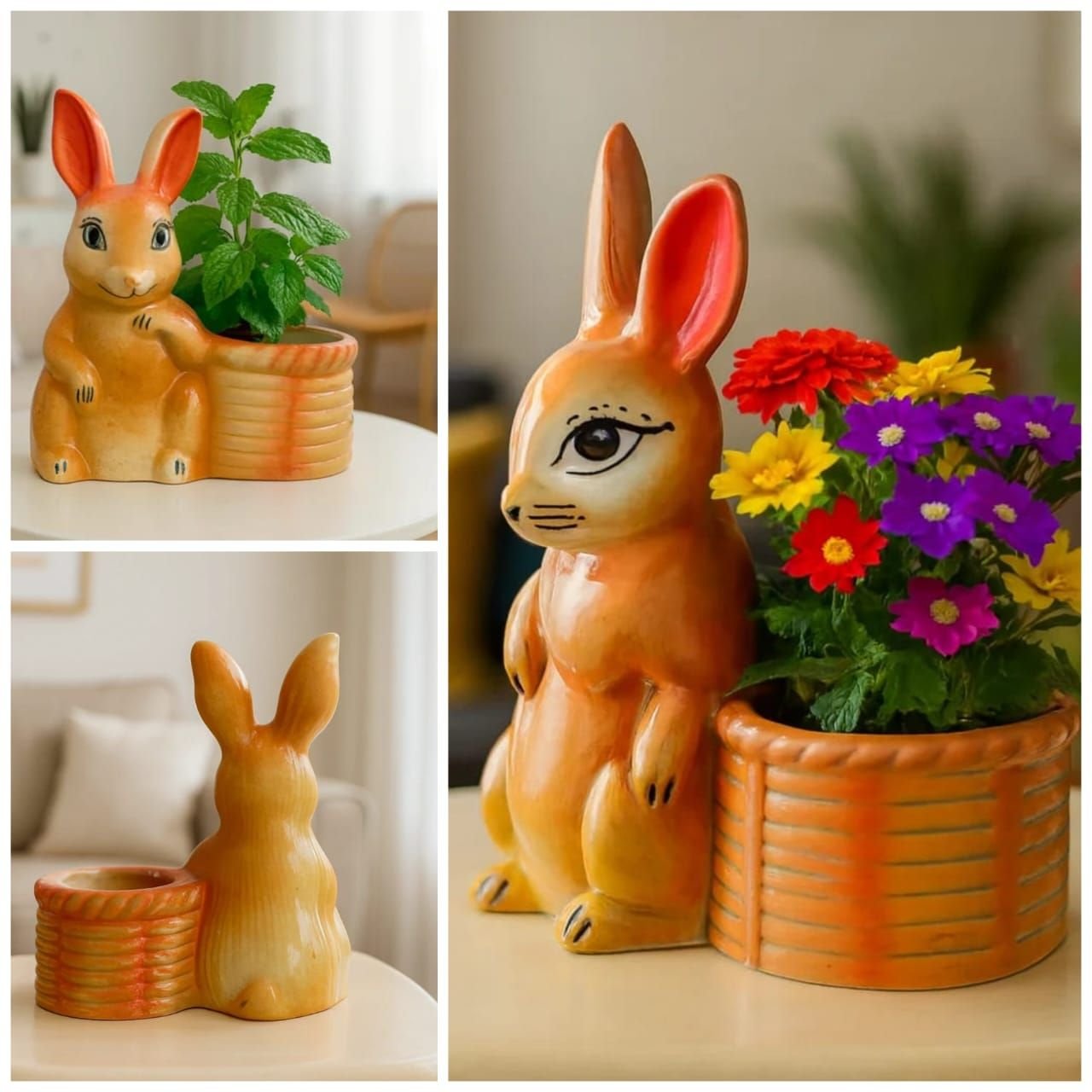 Rabbit Shape Ceramic Flower Planter