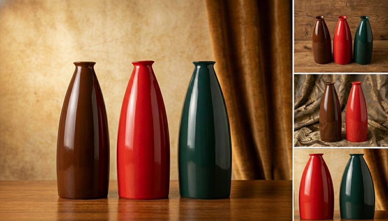 Slim Bottle Shape Ceramic Flower Vase