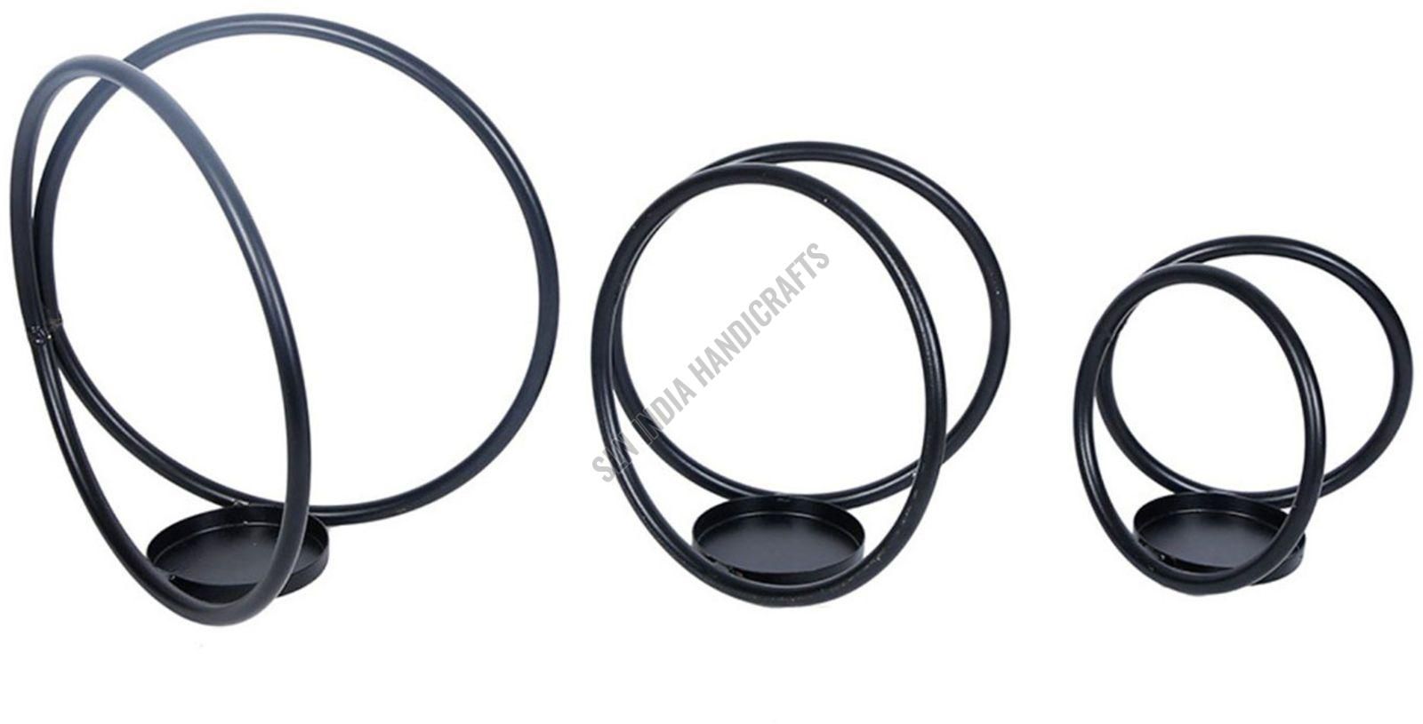 Black Iron Candle Holder Set