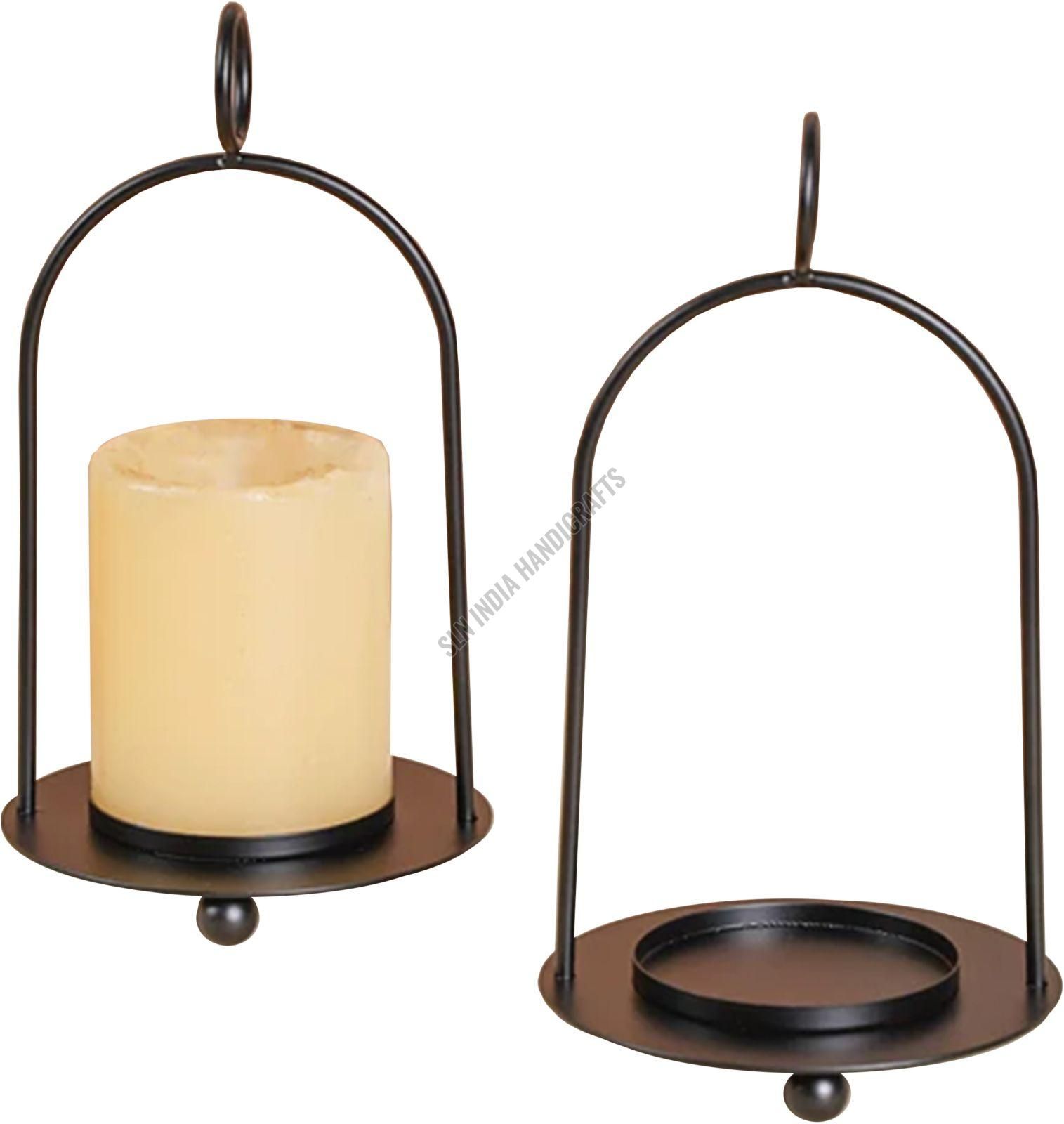 Black Metal Hanging Bell Candle Stand