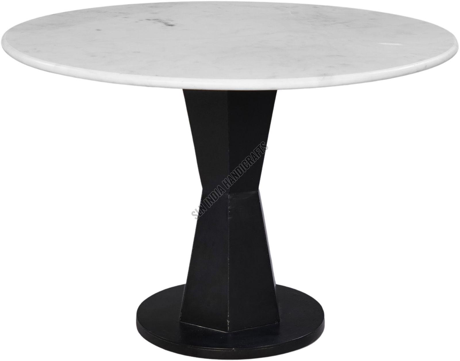 Black White Round Marble Table