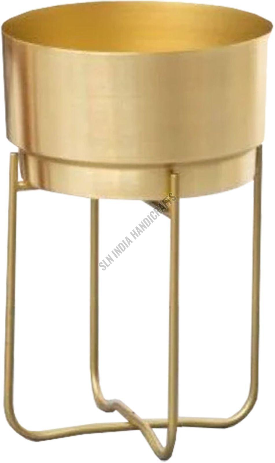 Golden Metal Round Planter