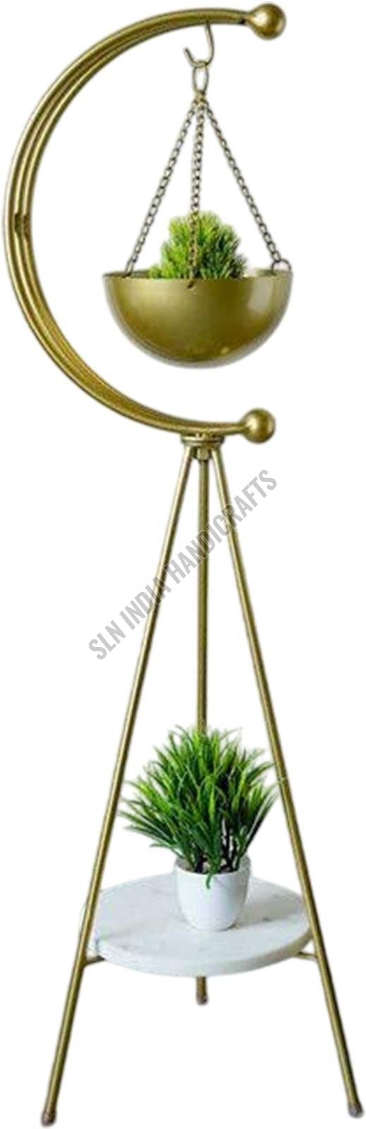 Golden Metal Small Tripod Planter