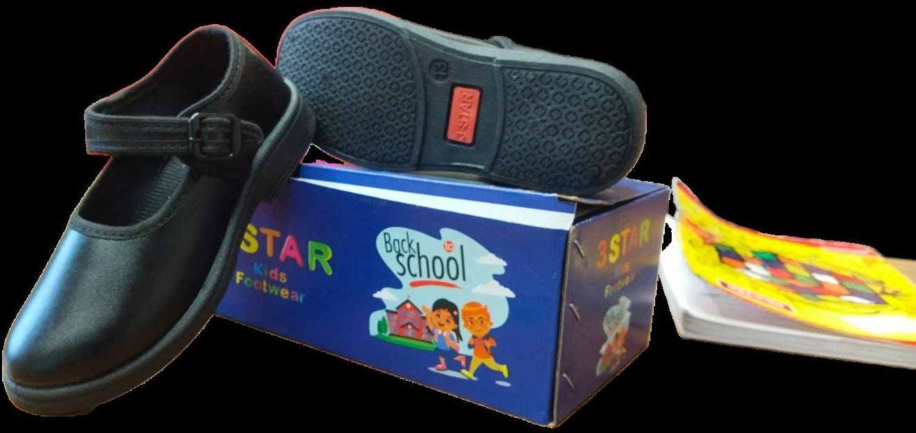 Star Buckle Belly Girl School Shoe