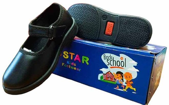 Star Velcro Belly Girl School Shoe
