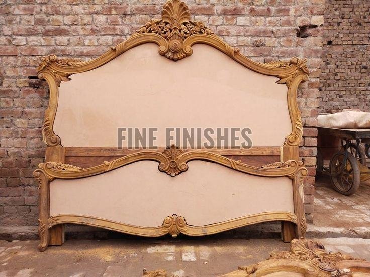 Antique Hand Carved Wooden King Size Bed