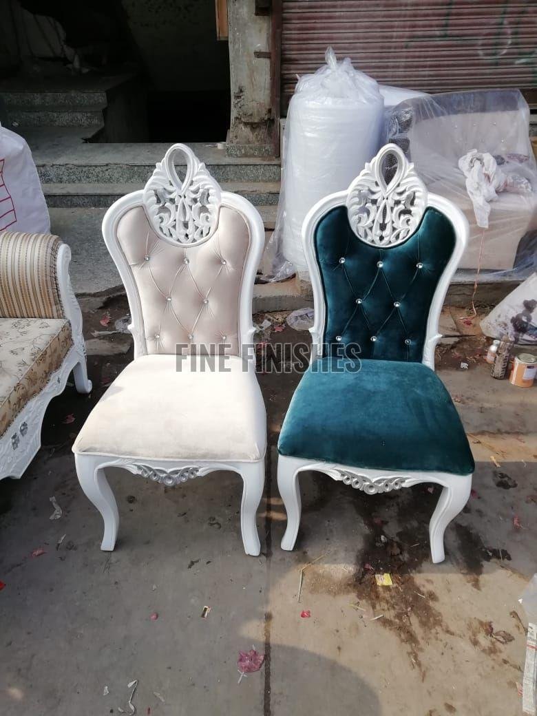 Classic High Back Tufted Fabric Dining Chair