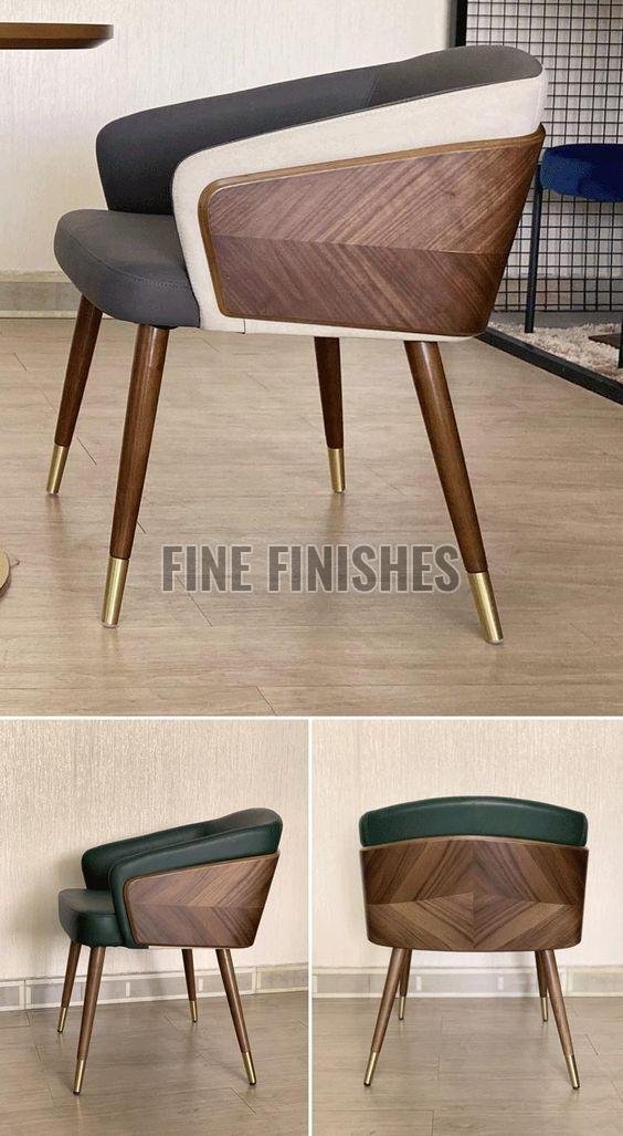 Designer Veneer Upholstered Wooden Chair