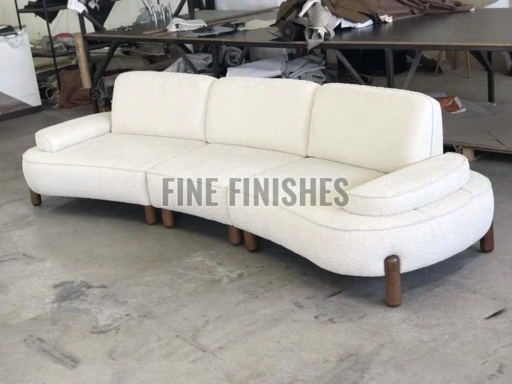 Luxury Curved Fabric Upholstered Modern Living Sofa