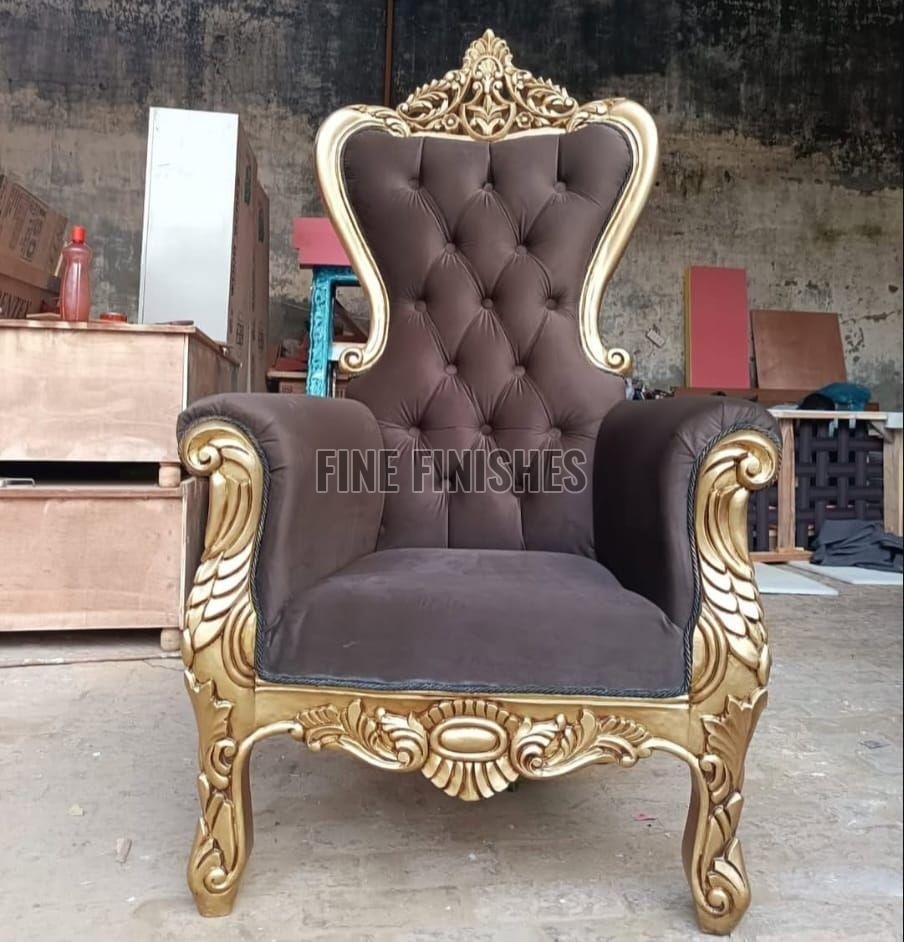 Luxury High Back Wooden Accent Chair