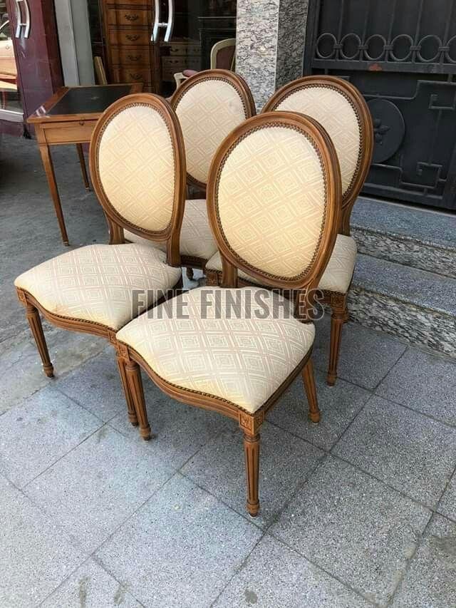 Ornate Oval Back Accent Chairs
