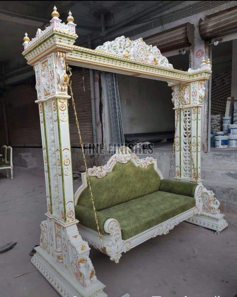 Pastel Painted Decorative Carved Swing