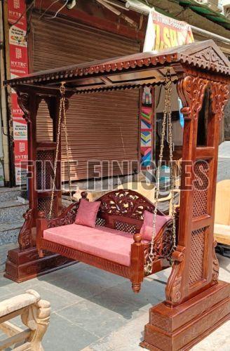 Royal Carved Wooden Indoor Jhula Swing