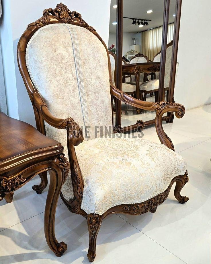 Royal High Back Wooden Accent Chair