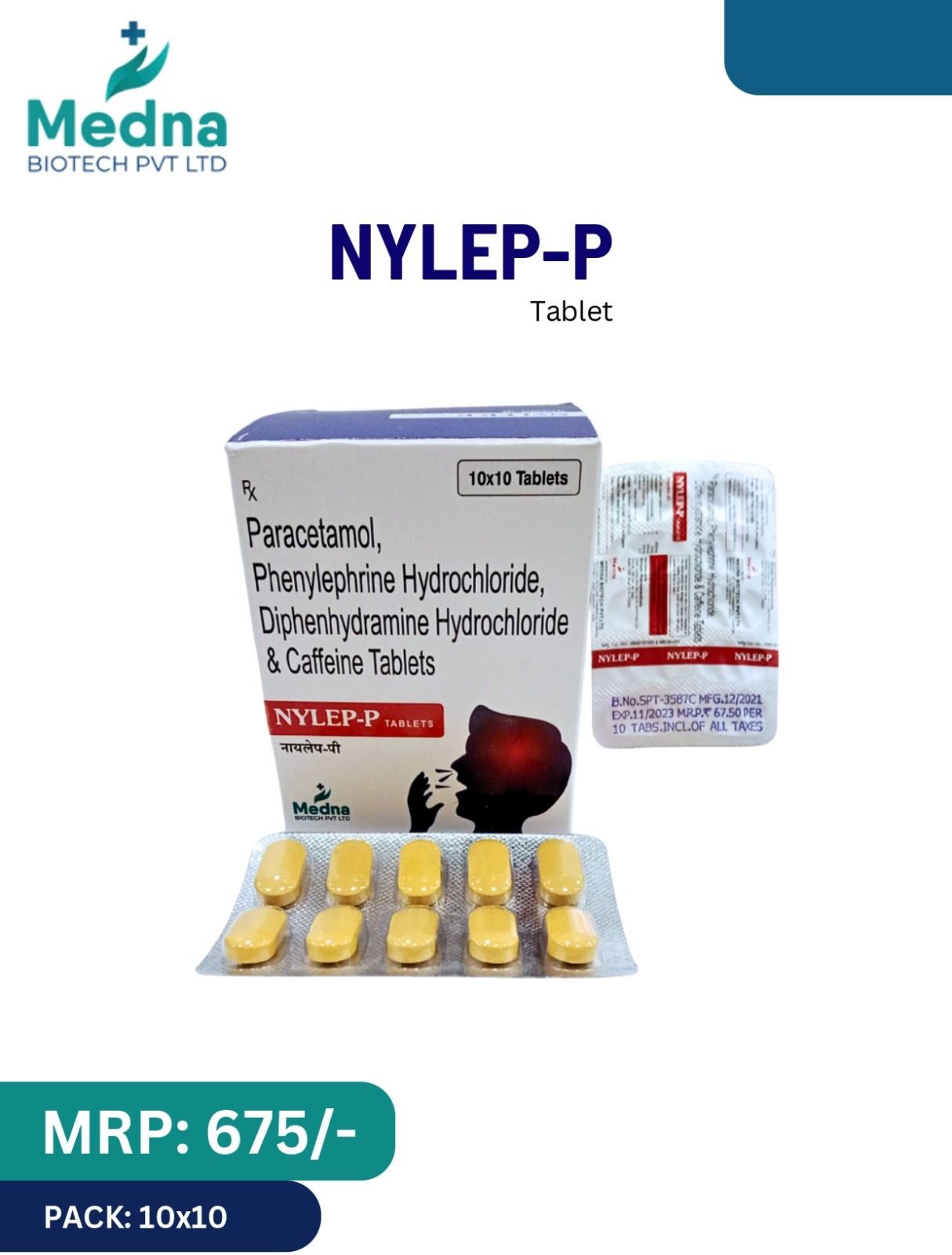 Paracetamol, Phenylephrine Hydrochloride, Diphenhydramine Hydrochloride &AMP; Caffeine Tablets
