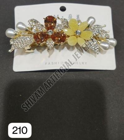 Floral Crystal Pearl Party Wear Hair Clip