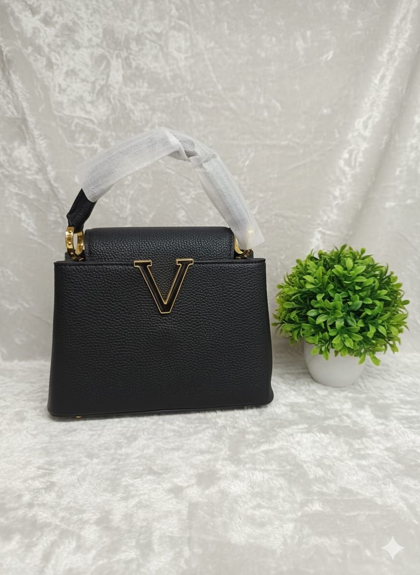 Black Premium Leather Ladies Bag