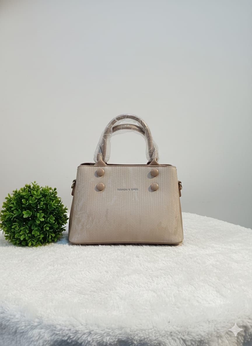 Double Handle Trendy Ladies PU Handbag