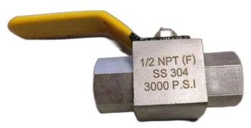 SS 304 Stainless Steel Ball Valve 3000 PSI BSP / NPT Round Body