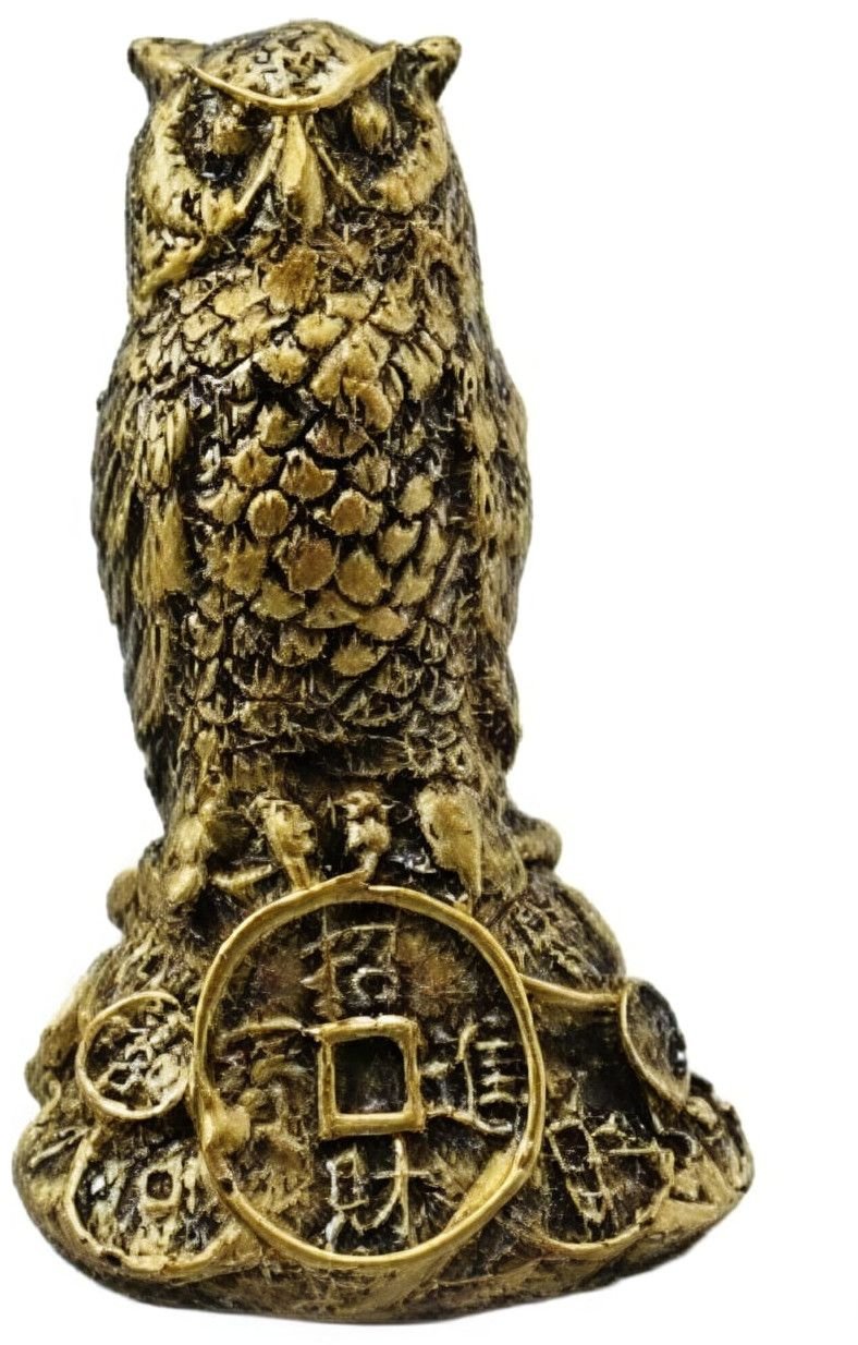 Antique Golden Feng Shui Owl Showpiece